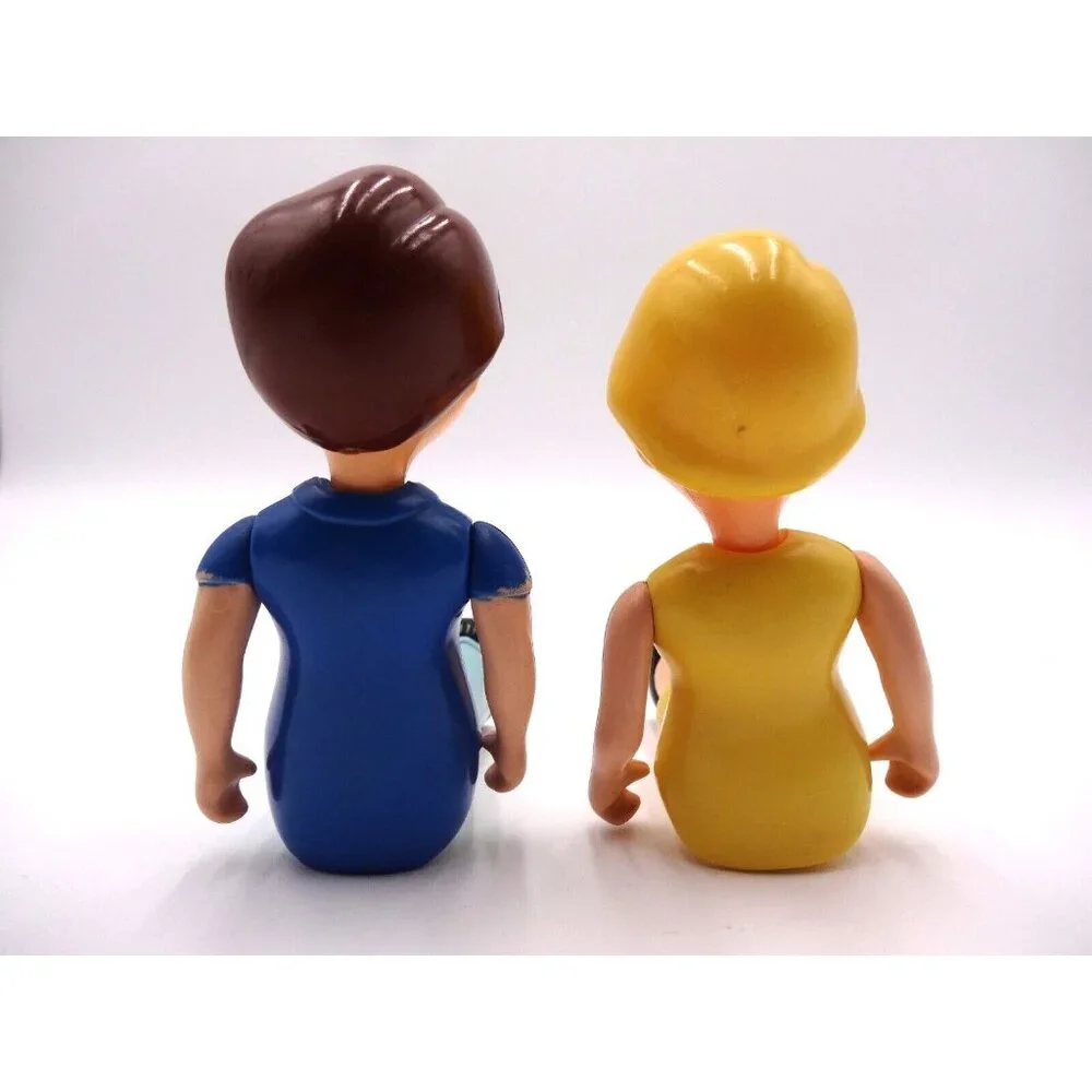 Little Tikes Dollhouse Girl Mother Yellow dress Blonde Hair and  Boy Brother Dad